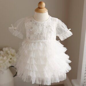 Tutu Du Monde Bebe White Tulle Dreamscape Dress Party Flower Girl Portrait NWT